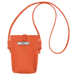 Le Roseau Phone case with lace , Orange - Leather