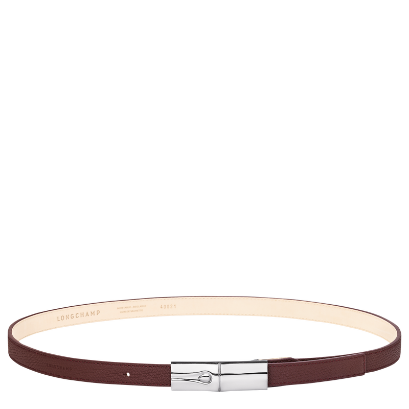 Le Roseau Ladies' belt , Burgundy - Leather  - View 1 of  2
