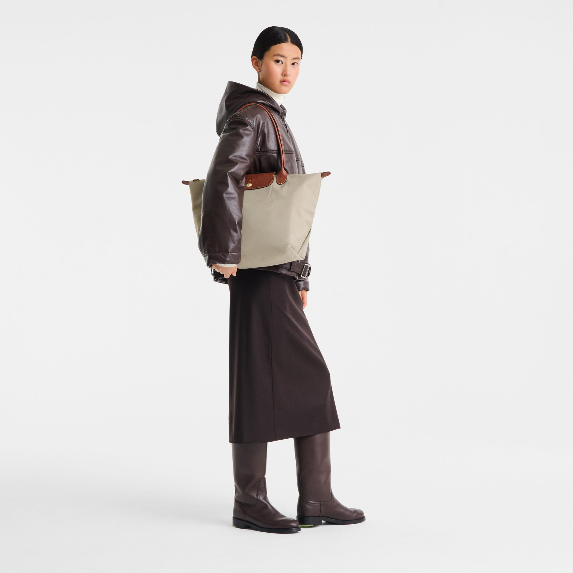 Le Pliage Original Tote bag M, Pebble