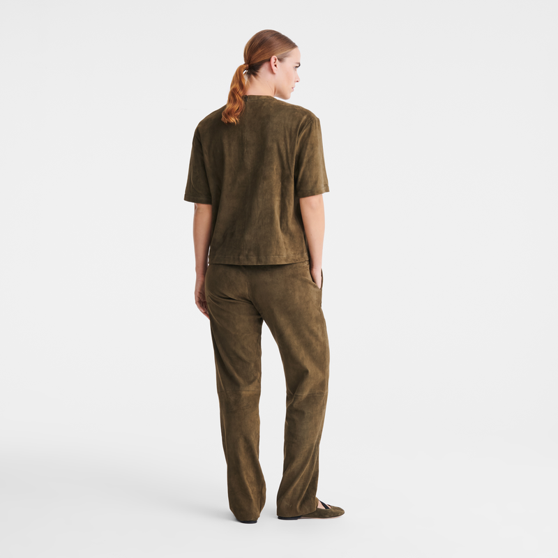 Short leather top , Khaki - Leather  - View 3 of  5