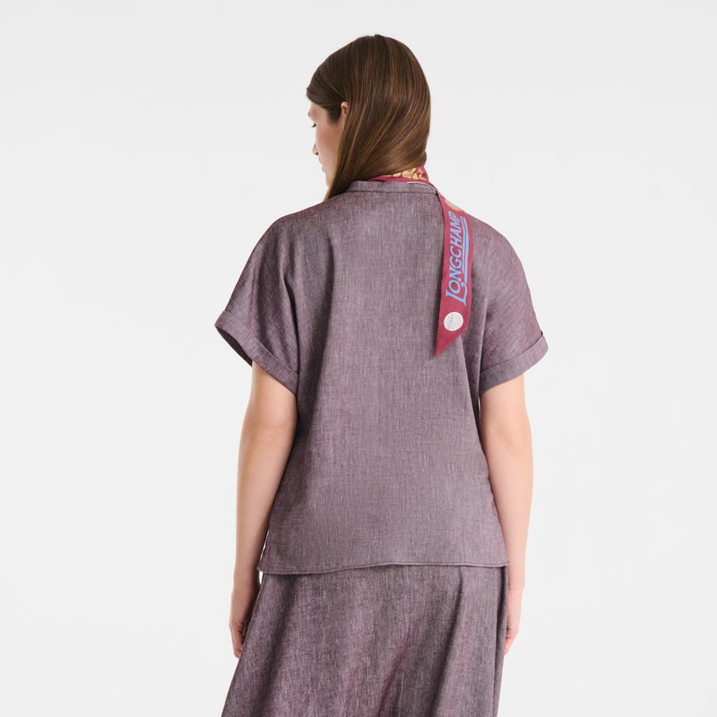 Shirt , Burgundy - Linen  - View 3 of  4