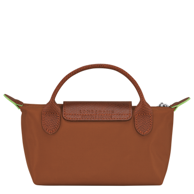 Le Pliage Green Pouch with handle, Cognac