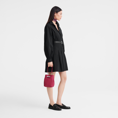 Le Roseau XS Bucket bag , Beetroot - Leather