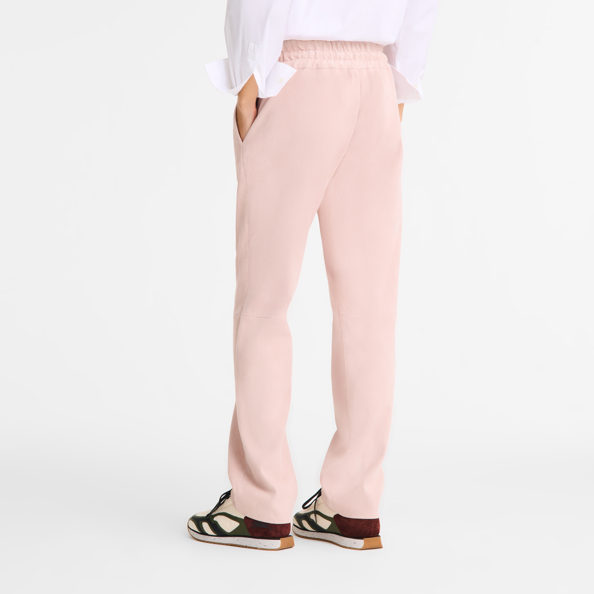 Leather straight pants, Pink - View 3 of
5 - zoom in null Leather straight pants, Pink