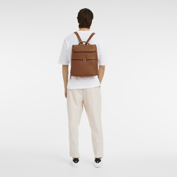 Le Foulonné Backpack , Caramel - Leather