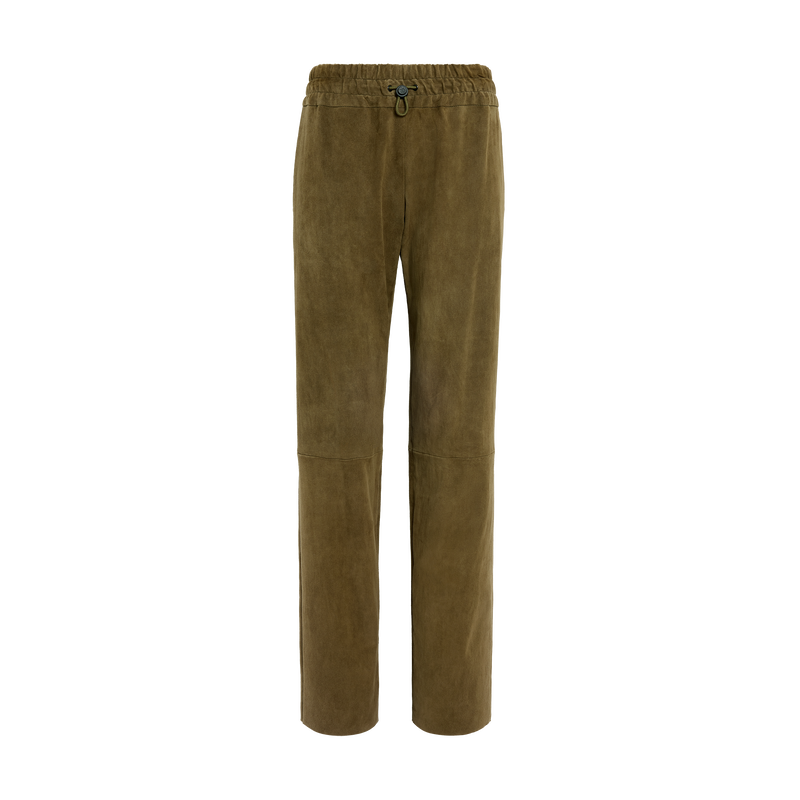 Leather straight pants , Khaki - Leather  - View 1 of  5