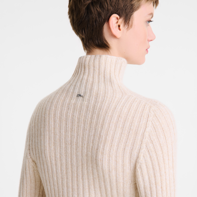 null High neck sweater, Ecru