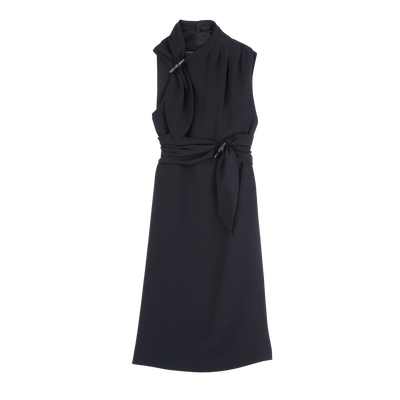 Dress , Black - Fluid crepe