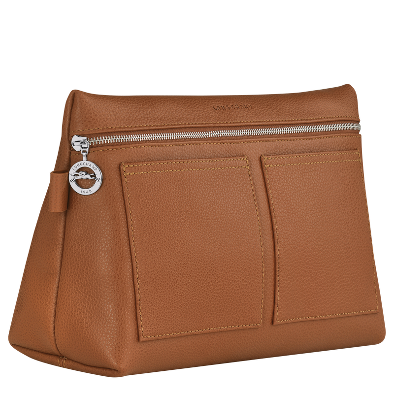 Le Foulonn&eacute; Toiletry case , Caramel - Leather  - View 2 of  3