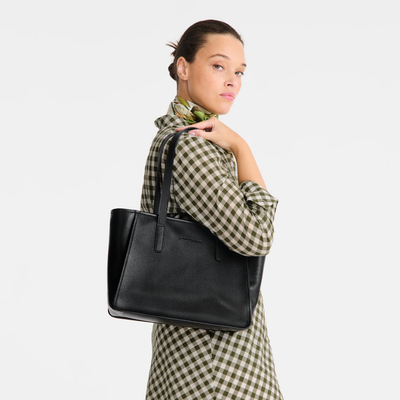 Le Foulonné Tote bag L, Black