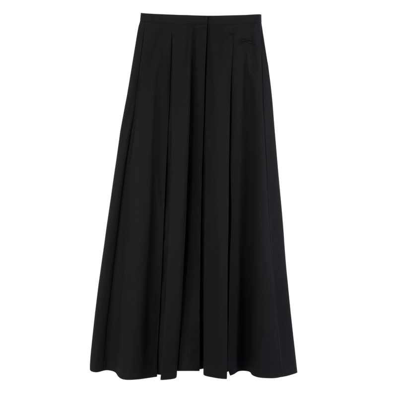 Midi skirt , Black - Cotton poplin  - View 1 of  5