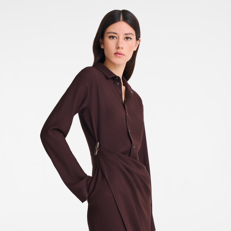 Dress , Burgundy - Crepe  - View 4 of  4