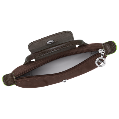 Le Pliage Green Pouch with handle, Mocha