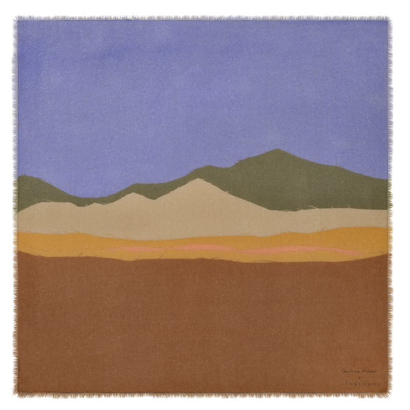 Caroline H&eacute;lain x Longchamp Stole , Cognac - Silk  - View 1 of  1