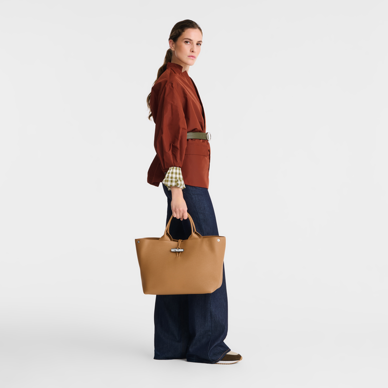 Le Roseau L Handbag , Walnut - Leather  - View 2 of  6