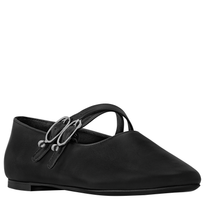 Le Foulonn&eacute; Ballerinas , Black - Leather