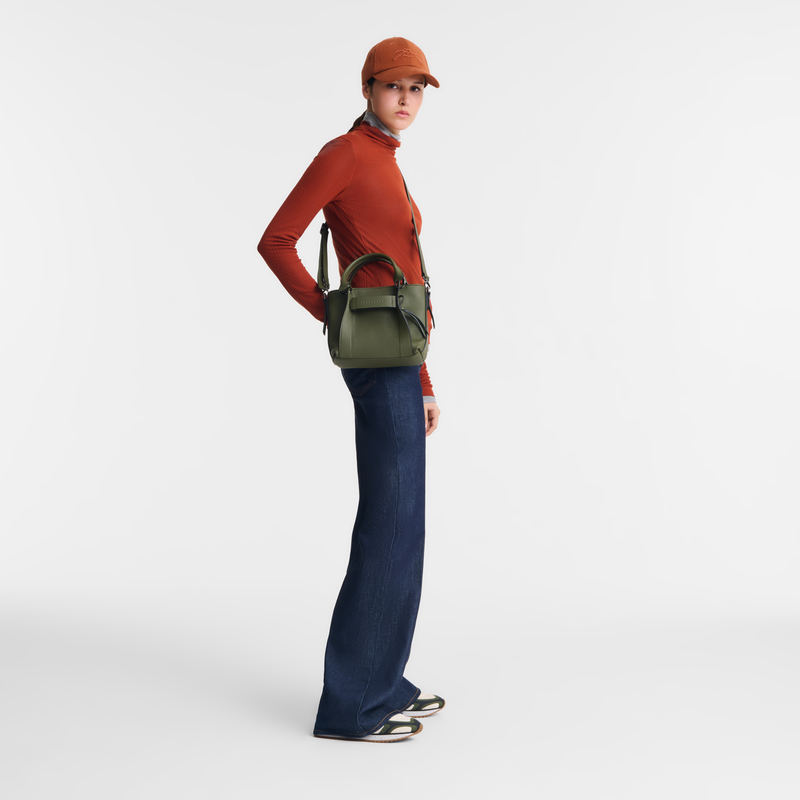 Longchamp 3D S Handbag , Khaki - Leather  - View 2 of  5