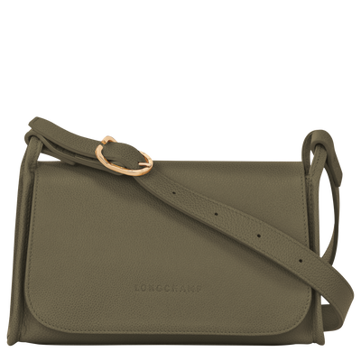Le Foulonné M Crossbody bag , Khaki - Leather