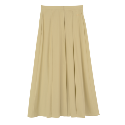 Midi skirt , Pistachio - Cotton poplin