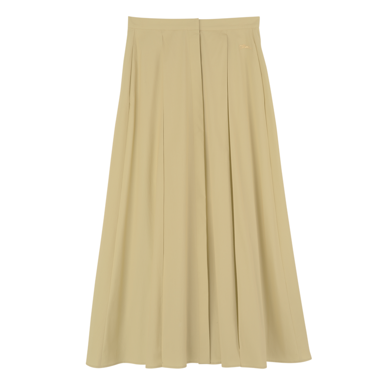 Midi skirt , Pistachio - Cotton poplin  - View 1 of  5