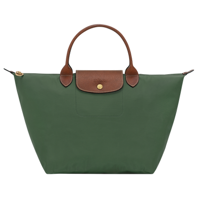 Le Pliage Original M Handbag , British Green - Recycled canvas
