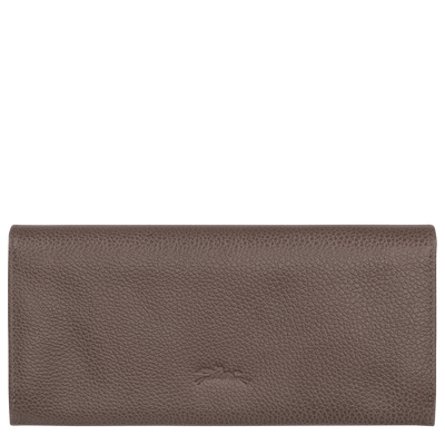 Le Foulonn&eacute; Long continental wallet , Taupe - Leather