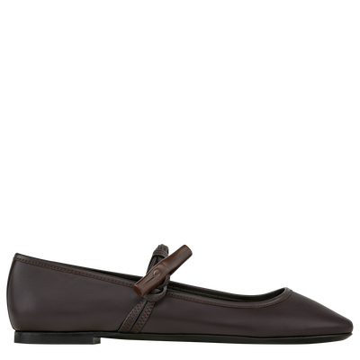 Roseau Ballerinas , Ebony - Leather