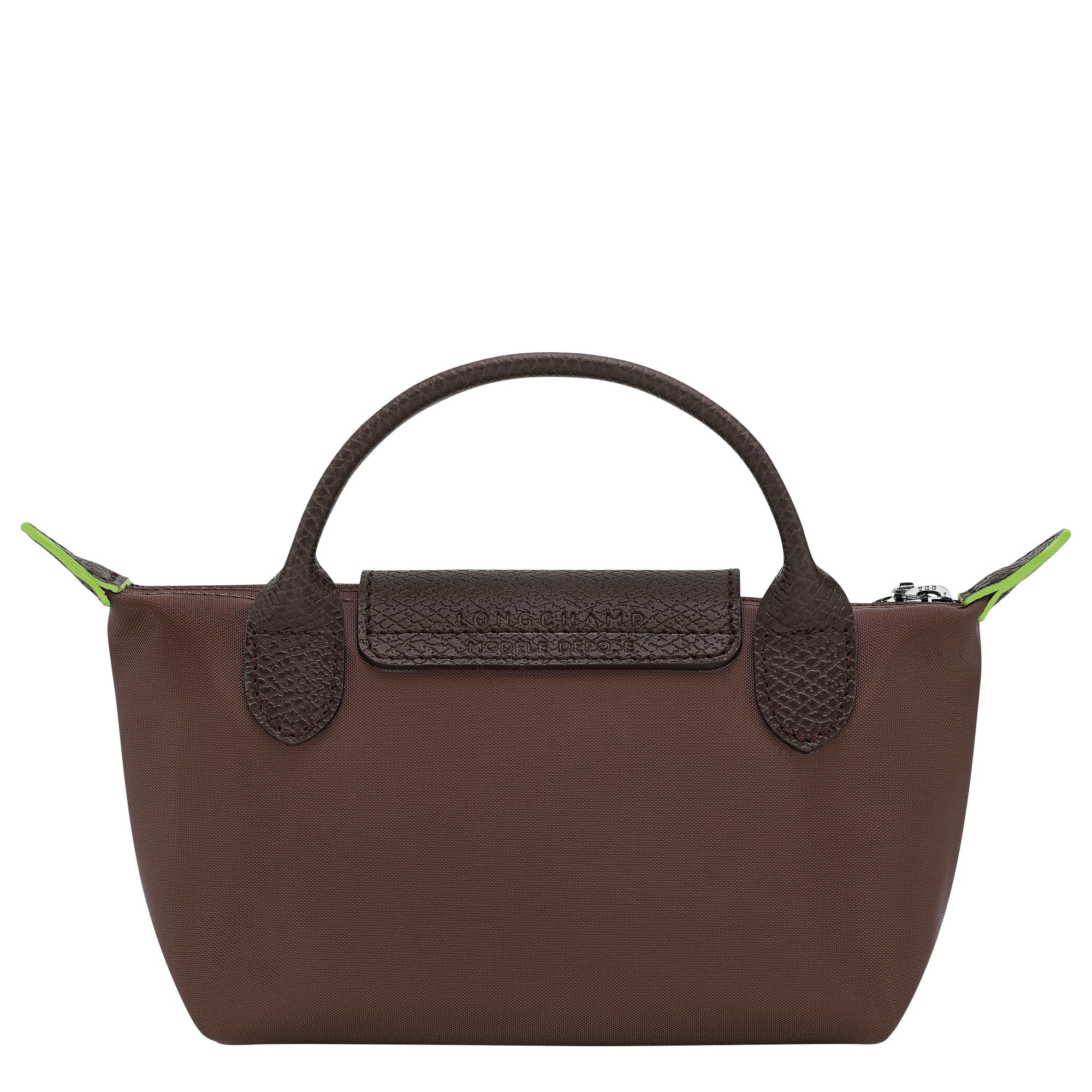 Le Pliage Green Pouch with handle, Mocha