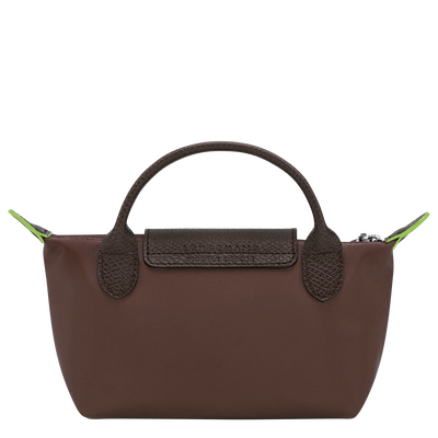 Le Pliage Green Pouch with handle, Mocha
