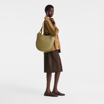 Le Foulonn&eacute; L Hobo bag , Lichen - Leather