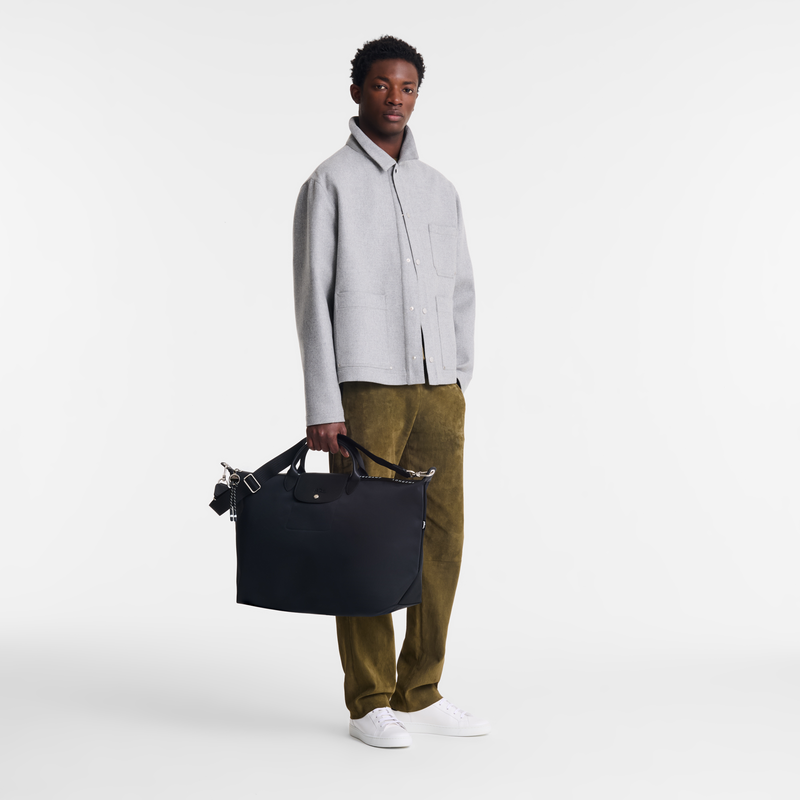 Le Pliage Energy L Travel bag , Black - Recycled canvas  - View 2 of  6