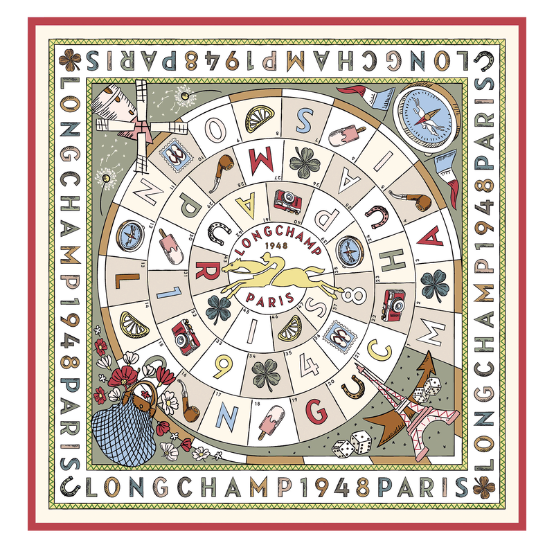 Le Jeu de Cheval Silk scarf 90 , Almond Green - Silk  - View 1 of  1
