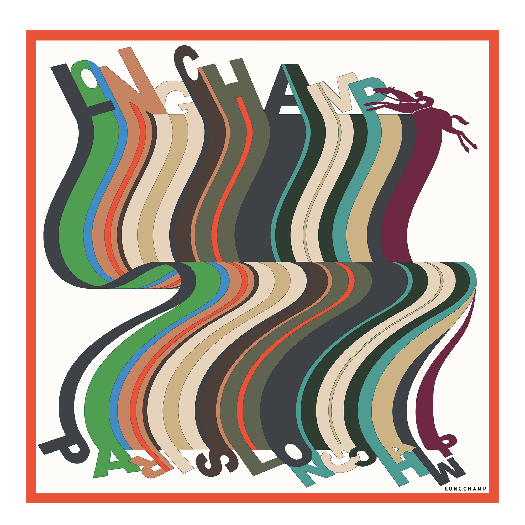 L'Arc-en-ciel Silk scarf 70, Multicolor