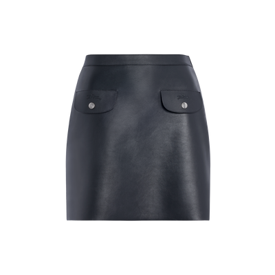 Skirt , Black - Leather