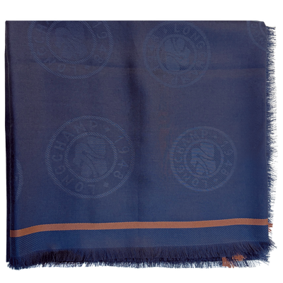 La Médaille Longchamp Shawl , Navy - Cotton blend