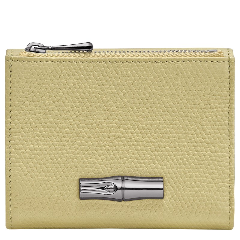 Le Roseau Compact wallet , Pistachio - Leather  - View 1 of  3