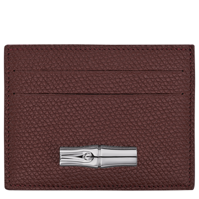 Le Roseau Card holder , Burgundy - Leather
