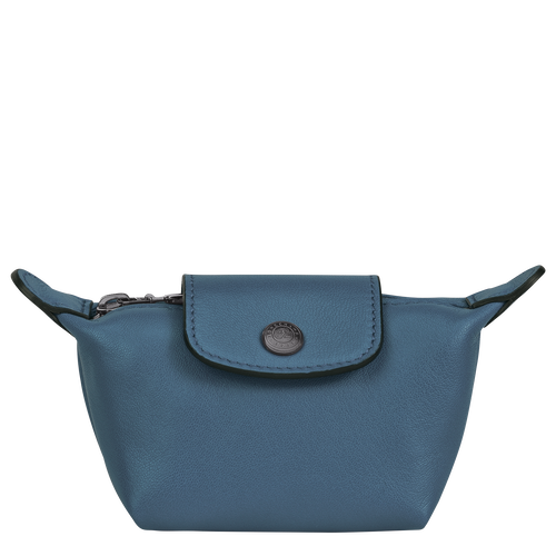 Le Pliage Cuir Coin purse Pilot Blue Leather Longchamp TH