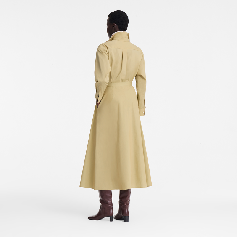 Midi skirt , Pistachio - Cotton poplin  - View 3 of  5