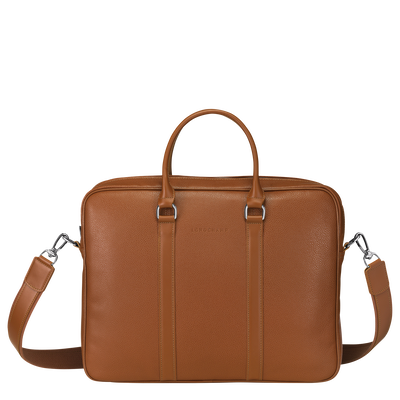 Le Foulonn&eacute; S Briefcase , Caramel - Leather