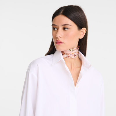 Forêt Longchamp Silk scarf 50, Pink Tea