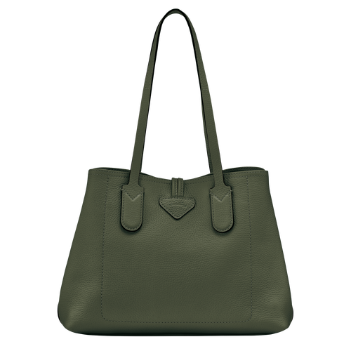 Roseau Essential M Tote bag Khaki - Leather | Longchamp TH