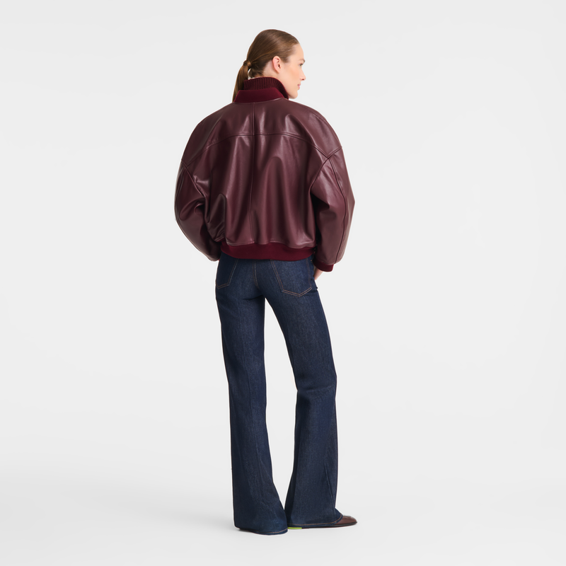Jacket , Burgundy - Leather  - View 4 of  5
