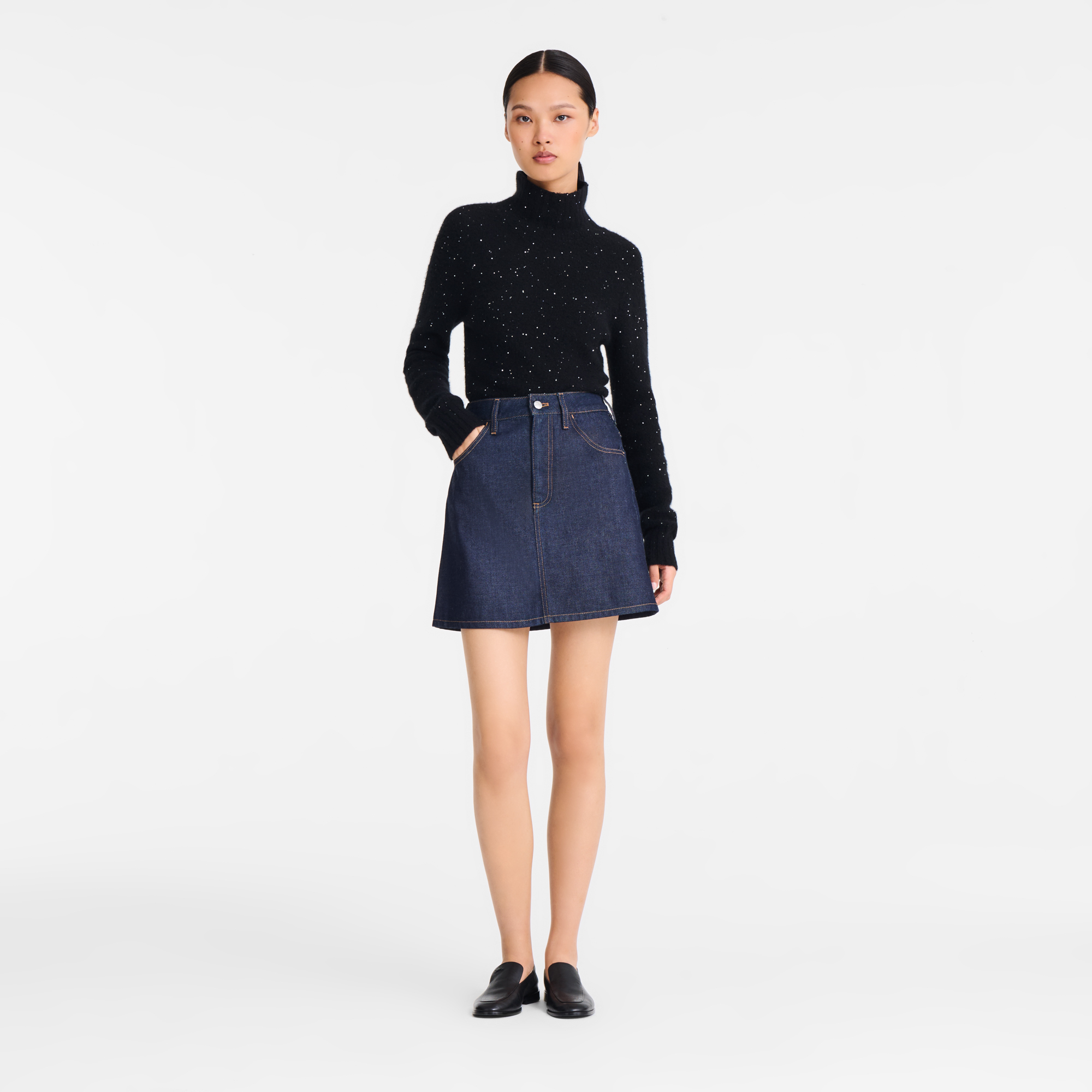 null Skirt, Midnight Blue