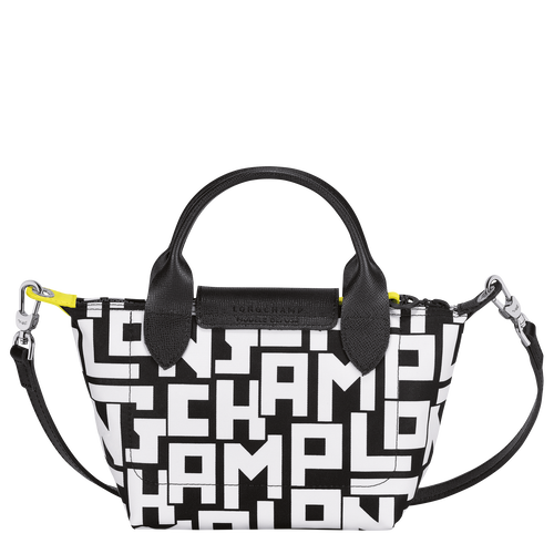 Le Pliage LGP XS Handbag Black White Canvas Longchamp TH