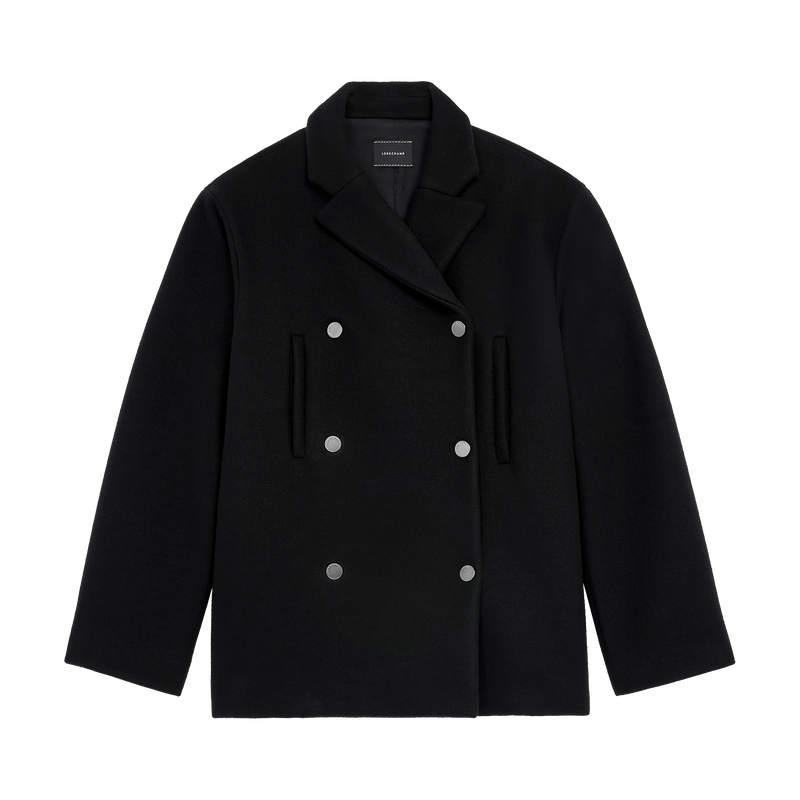 Pea coat , Black - Wool broadcloth  - View 1 of  5