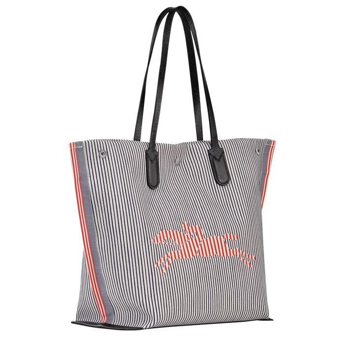 Shopping bag L Roseau Essential Rayé Navy (10090HAG006) Longchamp TH