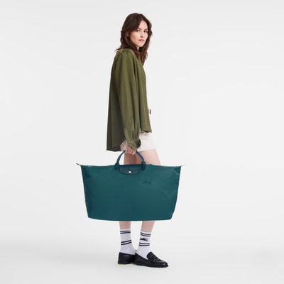 Le Pliage Green XL Travel bag , Peacock - Recycled canvas