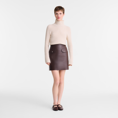 High neck sweater, Ecru
