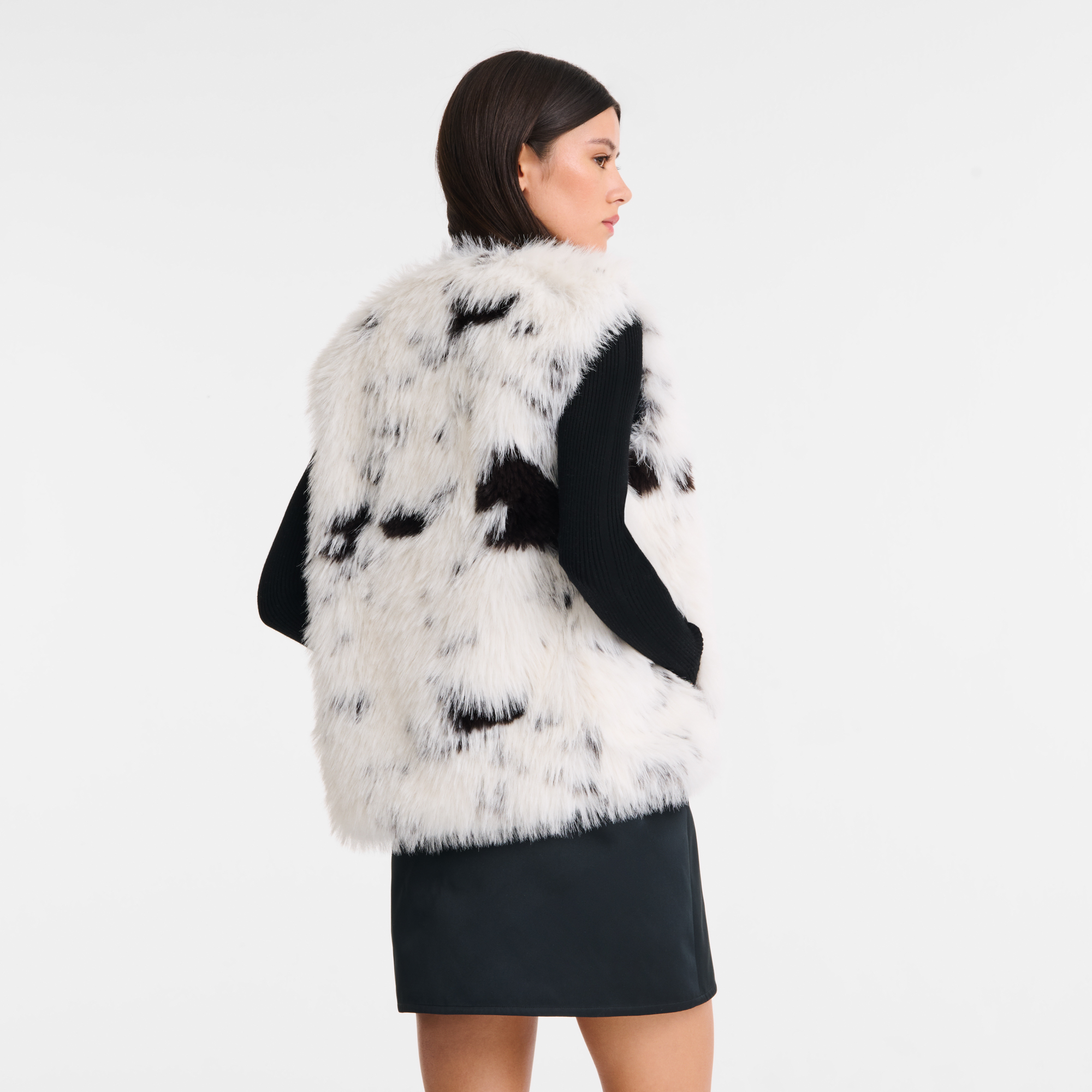 Sleeveless cardigan, Black/White - View 5 of
5 - zoom in null Sleeveless cardigan, Black/White